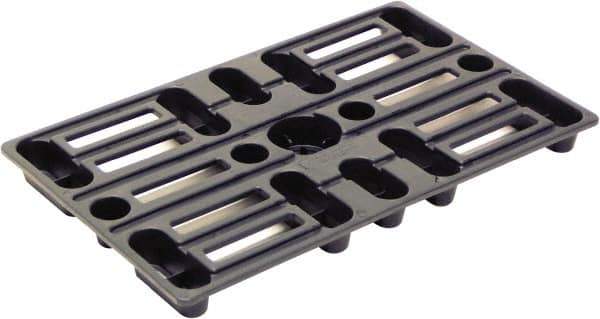 Valley Craft - 15" Long x 24" & Wide x 1-1/2" High Plastic Nestable Pallet - 800 Lb Static Capacity, Black - Exact Tool & Supply