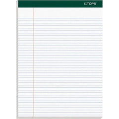 TOPS - 100 Sheet, 8-1/2 x 11-3/4", Narrow Docket Ruled Pad - White - Exact Tool & Supply