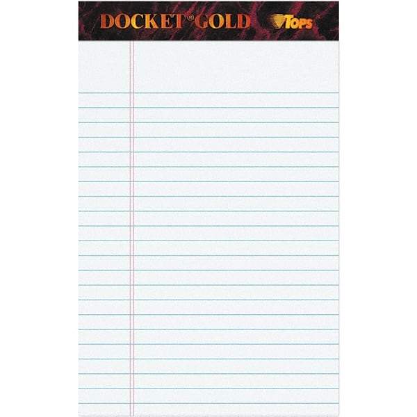 TOPS - 50 Sheet, 6 x 8", Narrow Writing Pad - White - Exact Tool & Supply
