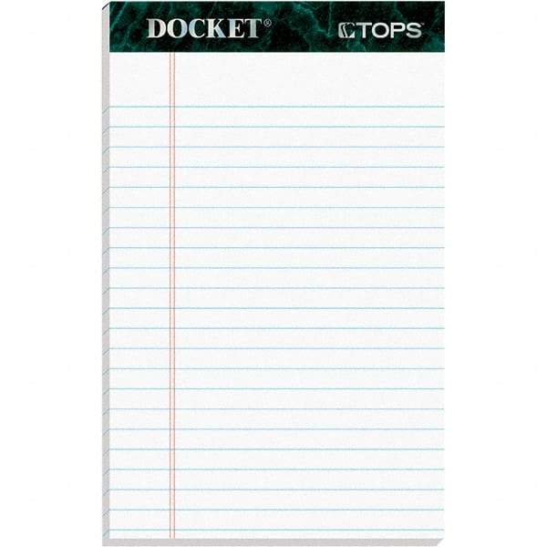 TOPS - 50 Sheet, 5 x 8", Legal/Wide (Style) Perforated Style Ruled Pads - White - Exact Tool & Supply