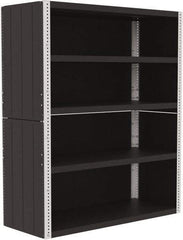 Valley Craft - 4 Shelves, 10,000 Lb Capacity, Enclosed Shelving - 60" Wide x 24" Deep x 72" High, Gray - Exact Tool & Supply