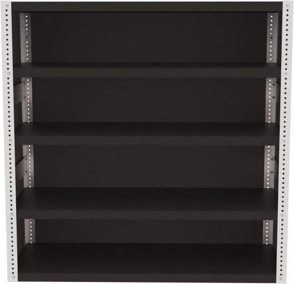 Valley Craft - 4 Shelves, 10,000 Lb Capacity, Enclosed Shelving - 60" Wide x 24" Deep x 60" High, Gray - Exact Tool & Supply