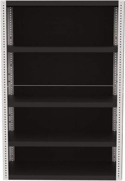 Valley Craft - 4 Shelves, 10,000 Lb Capacity, Enclosed Shelving - 48" Wide x 24" Deep x 72" High, Gray - Exact Tool & Supply