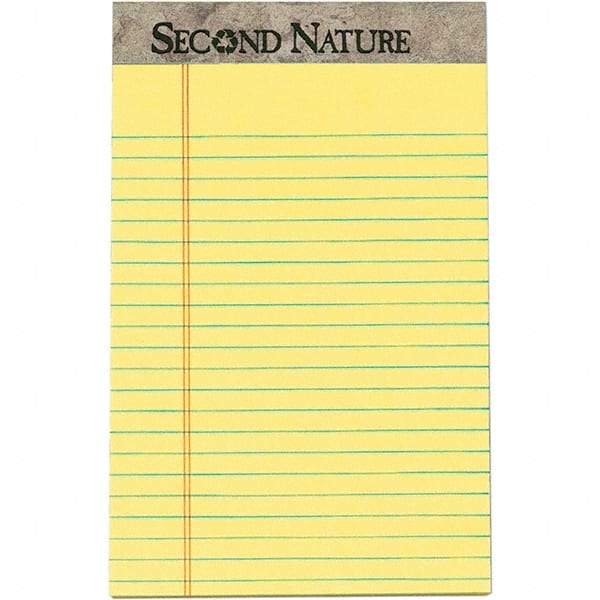 TOPS - 50 Sheet, 5 x 8", Narrow Writing Pad - Canary - Exact Tool & Supply