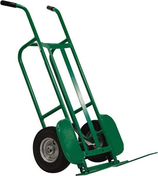 Valley Craft - 1,000 Lb Capacity 48" OAH Hand Truck - Dual Handle, Steel, Pneumatic Wheels - Exact Tool & Supply