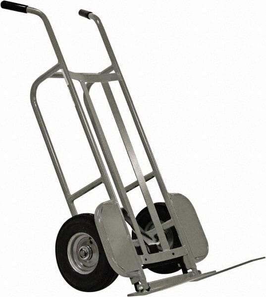 Valley Craft - 1,000 Lb Capacity 48" OAH Hand Truck - Dual Handle, Aluminum, Pneumatic Wheels - Exact Tool & Supply