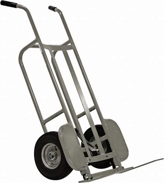 Valley Craft - 1,000 Lb Capacity 48" OAH Hand Truck - Dual Handle, Aluminum, Pneumatic Wheels - Exact Tool & Supply