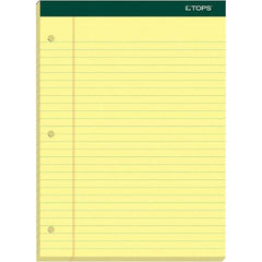 TOPS - 100 Sheet, 8-1/2 x 11-3/4", Legal/Wide (Style) Writing Pad - Canary - Exact Tool & Supply