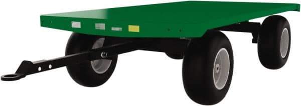 Valley Craft - 6,000 Lb Capacity Steel Quad Steer Trailer System - Steel Deck, 48" OAW, 96" Platform Length x 23-1/2" Platform Height, Pneumatic Casters - Exact Tool & Supply