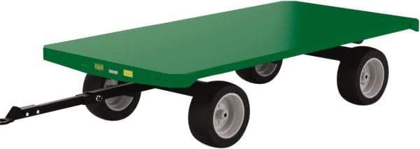 Valley Craft - 4,000 Lb Capacity Steel Quad Steer Trailer System - Steel Deck, 48" OAW, 96" Platform Length x 21-1/2" Platform Height, Pneumatic Casters - Exact Tool & Supply