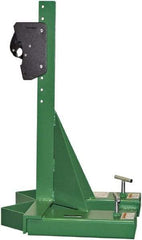 Valley Craft - 1,000 Lb Load Capacity, 30, 55 & 85 Gal Forklift Drum Handler - Steel Wheels - Exact Tool & Supply