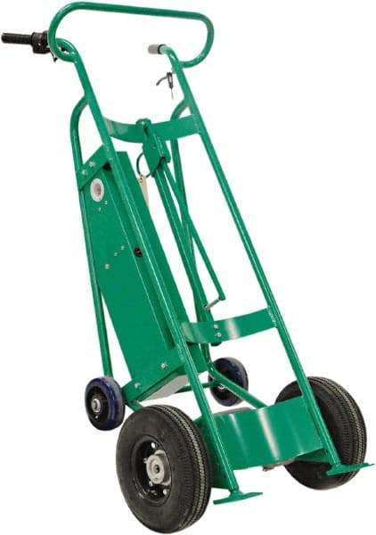 Valley Craft - 800 Lb Capacity 60" OAH Hand Truck - Dual Loop Handle, Steel, Pneumatic Wheels - Exact Tool & Supply