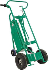 Valley Craft - 800 Lb Capacity 60" OAH Hand Truck - Dual Loop Handle, Steel, Pneumatic Wheels - Exact Tool & Supply