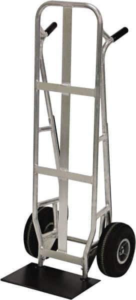 Valley Craft - 600 Lb Capacity 51" OAH Hand Truck - Dual Loop Handle, Aluminum, Pneumatic Wheels - Exact Tool & Supply