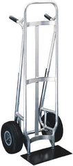 Valley Craft - 600 Lb Capacity 51" OAH Hand Truck - Dual Loop Handle, Aluminum, Pneumatic Wheels - Exact Tool & Supply