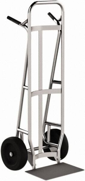 Valley Craft - 600 Lb Capacity 51" OAH Hand Truck - Dual Loop Handle, Aluminum, Pneumatic Wheels - Exact Tool & Supply