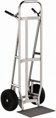 Valley Craft - 600 Lb Capacity 51" OAH Hand Truck - Dual Loop Handle, Aluminum, Pneumatic Wheels - Exact Tool & Supply
