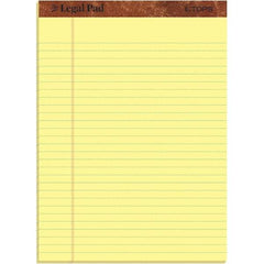 TOPS - 50 Sheet, 8-1/2 x 11", Legal/Wide (Style) Legal Pad - Canary - Exact Tool & Supply