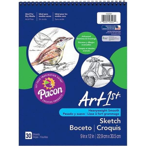 Pacon - 30 Sheet, 9 x 12", Sketch - White - Exact Tool & Supply