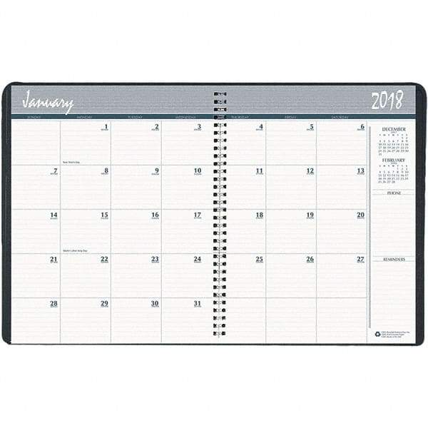 House of Doolittle - 32 Sheet, 6-7/8 x 8-3/4", Monthly Planner - Black - Exact Tool & Supply