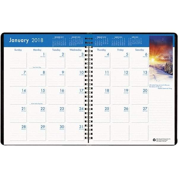House of Doolittle - 24 Sheet, 8-1/2 x 11", Monthly Planner - Black - Exact Tool & Supply