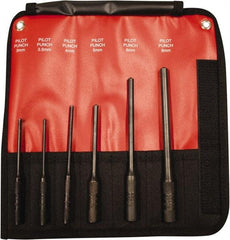 Mayhew - 6 Piece, 3 to 8mm, Pin & Pilot Punch Set - Hex Shank, Steel, Comes in Kit Bag - Exact Tool & Supply