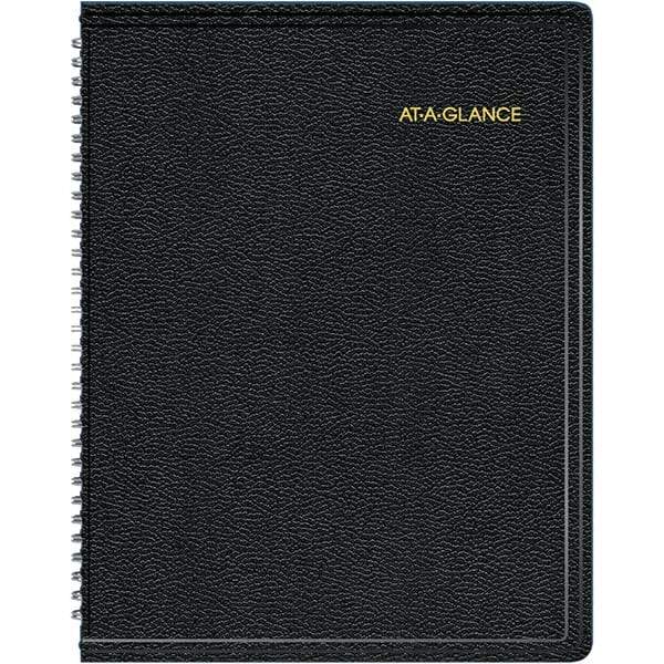 AT-A-GLANCE - 128 Sheet, 8-1/4 x 10-7/8", Weekly/Monthly Appointment Book - Black - Exact Tool & Supply
