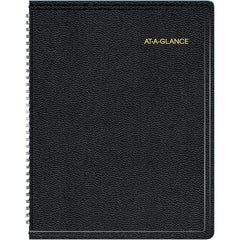 AT-A-GLANCE - 128 Sheet, 8-1/4 x 10-7/8", Weekly/Monthly Appointment Book - Black - Exact Tool & Supply