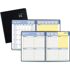 AT-A-GLANCE - 104 Sheet, 8 x 9-7/8", Weekly/Monthly Planner - Black - Exact Tool & Supply
