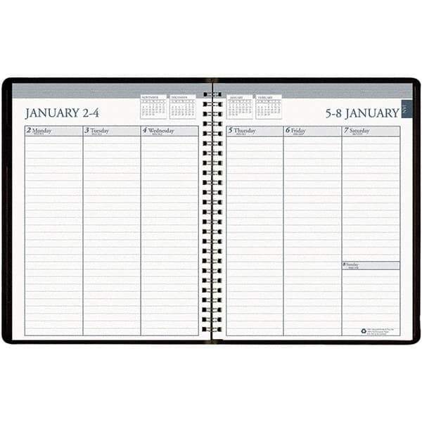 House of Doolittle - 104 Sheet, 6-7/8 x 8-3/4", Weekly Appointment Book - Black - Exact Tool & Supply