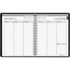 House of Doolittle - 104 Sheet, 6-7/8 x 8-3/4", Weekly Appointment Book - Black - Exact Tool & Supply