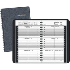 AT-A-GLANCE - 104 Sheet, 4-7/8 x 8", Weekly Appointment Book - Black - Exact Tool & Supply