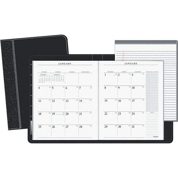 AT-A-GLANCE - 24 Sheet, 9 x 11", Monthly Padfolio - Black & White - Exact Tool & Supply