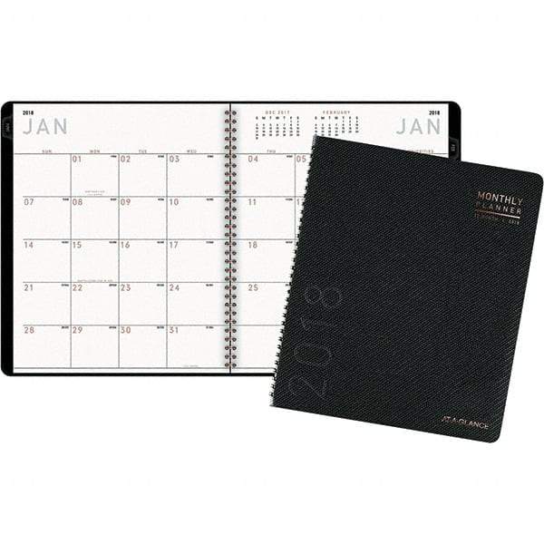 AT-A-GLANCE - 24 Sheet, 8-7/8 x 11", Monthly Planner - Graphite - Exact Tool & Supply