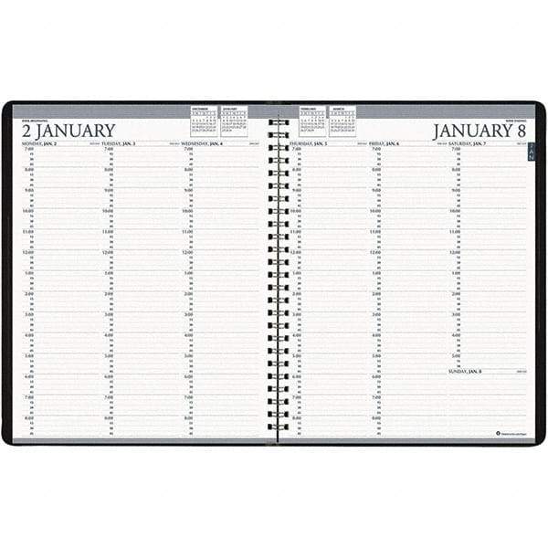 House of Doolittle - 224 Sheet, 8-1/2 x 11", Weekly Planner - Black - Exact Tool & Supply