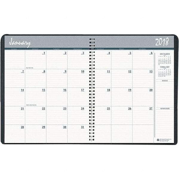 House of Doolittle - 24 Sheet, 6-7/8 x 8-3/4", Monthly Planner - Black - Exact Tool & Supply