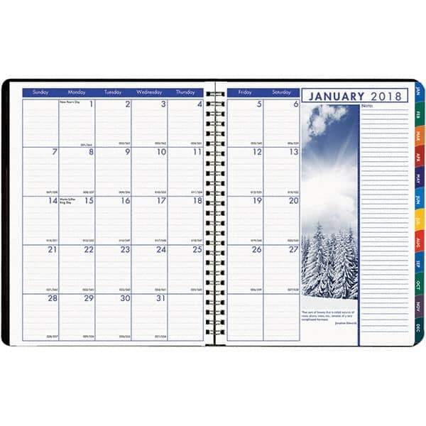 House of Doolittle - 128 Sheet, 8-1/2 x 11", Weekly/Monthly Planner - Black - Exact Tool & Supply