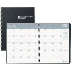 House of Doolittle - 32 Sheet, 8-1/2 x 11", Monthly Planner - Black - Exact Tool & Supply