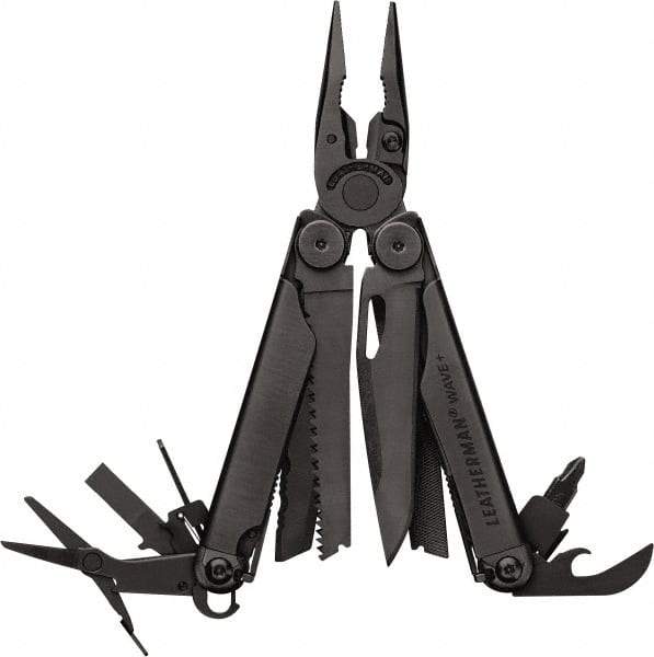 Leatherman - 1 Piece, Multi-Tool Set with 18 Functions - Black, 4" Closed Length - Exact Tool & Supply