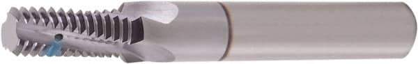 Vargus - 1/2-14 NPT, 0.561" Cutting Diam, 4 Flute, Solid Carbide Helical Flute Thread Mill - Internal/External Thread, 3/4" LOC, 3.15" OAL, 5/8" Shank Diam - Exact Tool & Supply