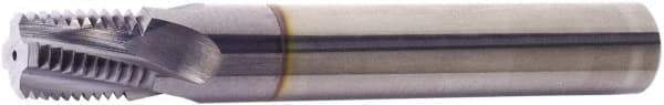 Vargus - 1/8-27 NPTF, 0.301" Cutting Diam, 3 Flute, Solid Carbide Helical Flute Thread Mill - Internal/External Thread, 0.389" LOC, 2.402" OAL, 2.402" Shank Diam - Exact Tool & Supply