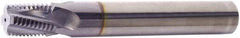 Vargus - 1/2-14 NPTF, 0.561" Cutting Diam, 4 Flute, Solid Carbide Helical Flute Thread Mill - Internal/External Thread, 3/4" LOC, 3.15" OAL, 3.15" Shank Diam - Exact Tool & Supply