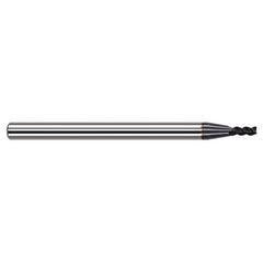 Variable Helix End Mills for Exotic Alloys - 0.0800″ Cutter Diameter × 0.0100″ Radius × 0.2400″ Length of Cut Carbide Corner Radius End Mill for Exotic Alloys, 3 Flutes, AlTiN Nano Coated - Exact Tool & Supply