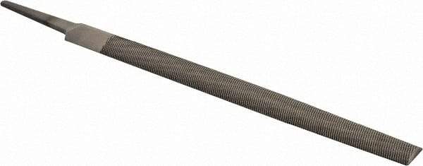 PFERD - 8" Long, Bastard Cut, Half Round American-Pattern File - Double Cut, 0.22" Overall Thickness, Tang - Exact Tool & Supply