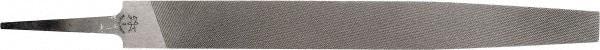 PFERD - 8" Long, Bastard Cut, Flat American-Pattern File - Single, Double Cut, 0.22" Overall Thickness, Tang - Exact Tool & Supply