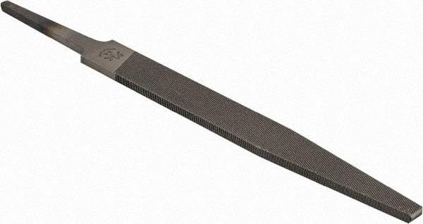 PFERD - 4" Long, Smooth Cut, Flat American-Pattern File - Single, Double Cut, 0.09" Overall Thickness, Tang - Exact Tool & Supply