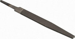PFERD - 4" Long, Smooth Cut, Flat American-Pattern File - Single, Double Cut, 0.09" Overall Thickness, Tang - Exact Tool & Supply