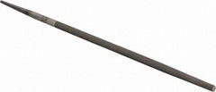 PFERD - 8" Long, Smooth Cut, Round American-Pattern File - Single Cut, 0.31" Overall Thickness, Tang - Exact Tool & Supply