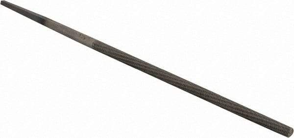 PFERD - 4" Long, Second Cut, Round American-Pattern File - Single Cut, 0.16" Overall Thickness, Tang - Exact Tool & Supply