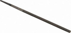 PFERD - 4" Long, Second Cut, Round American-Pattern File - Single Cut, 0.16" Overall Thickness, Tang - Exact Tool & Supply